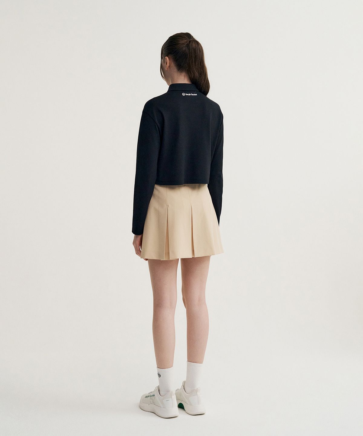 세르지오 타키니(SERGIO TACCHINI) W 프레피 와이드 플리츠 스커트 (Beige)