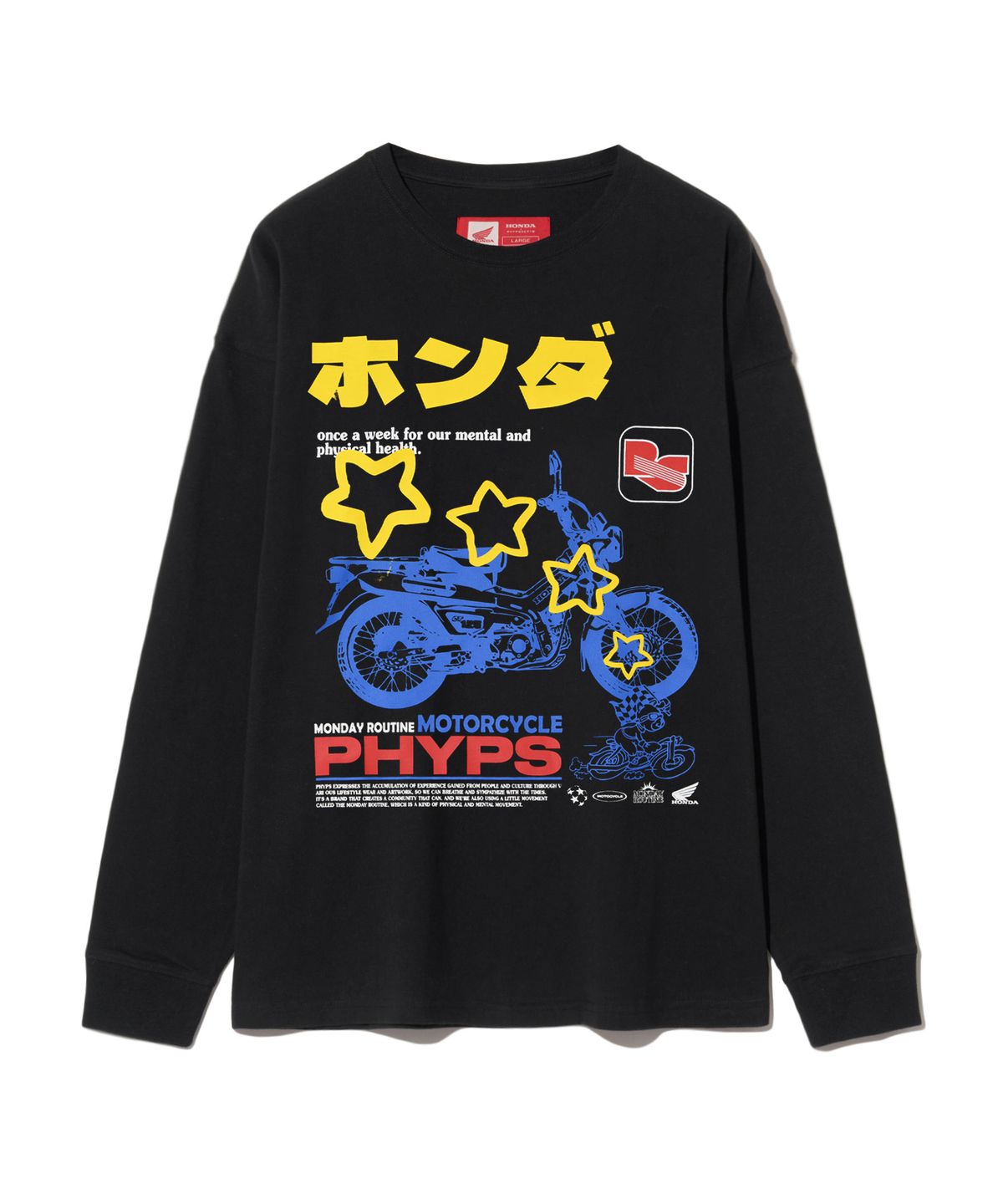 핍스 모터사이클(PHYPS MOTORCYCLE) Honda Japanese CT 125 Long sleeve Black