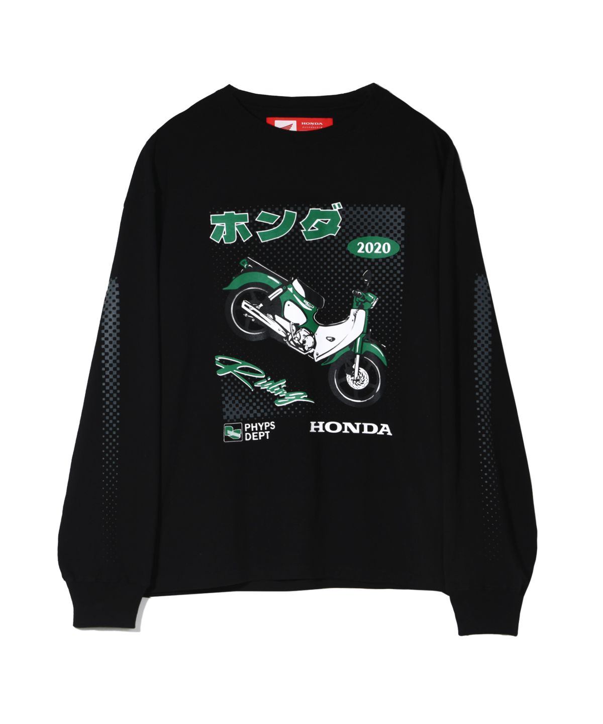 핍스 모터사이클(PHYPS MOTORCYCLE) Honda Anime Super Cub Long sleeve Black