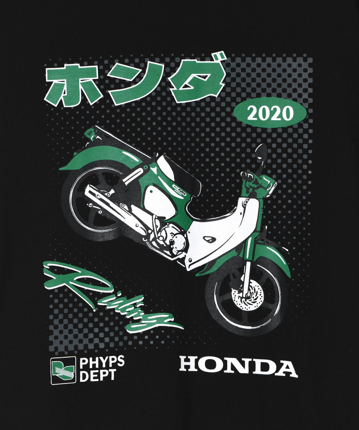 핍스 모터사이클(PHYPS MOTORCYCLE) Honda Anime Super Cub Long sleeve Black