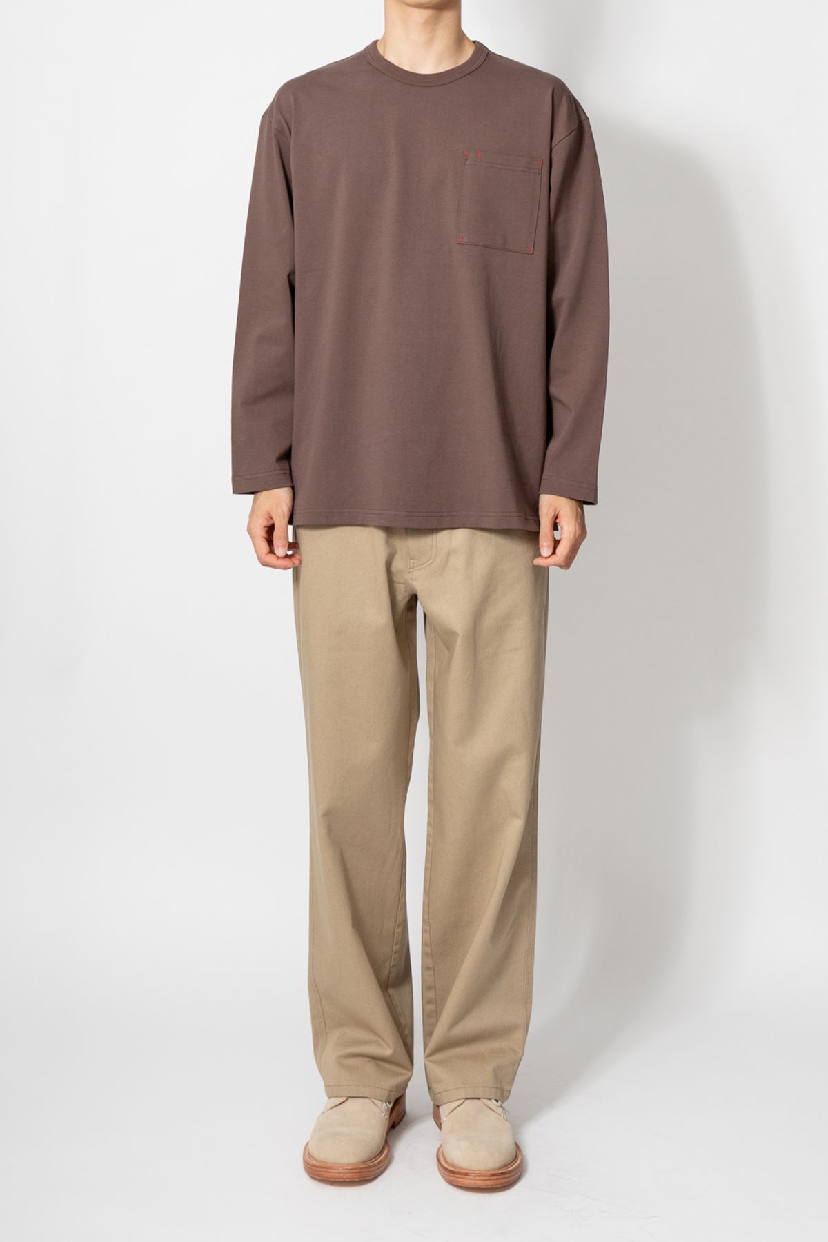홀리선(HORLISUN) Lawrence Long Sleeve T-shirt Brown