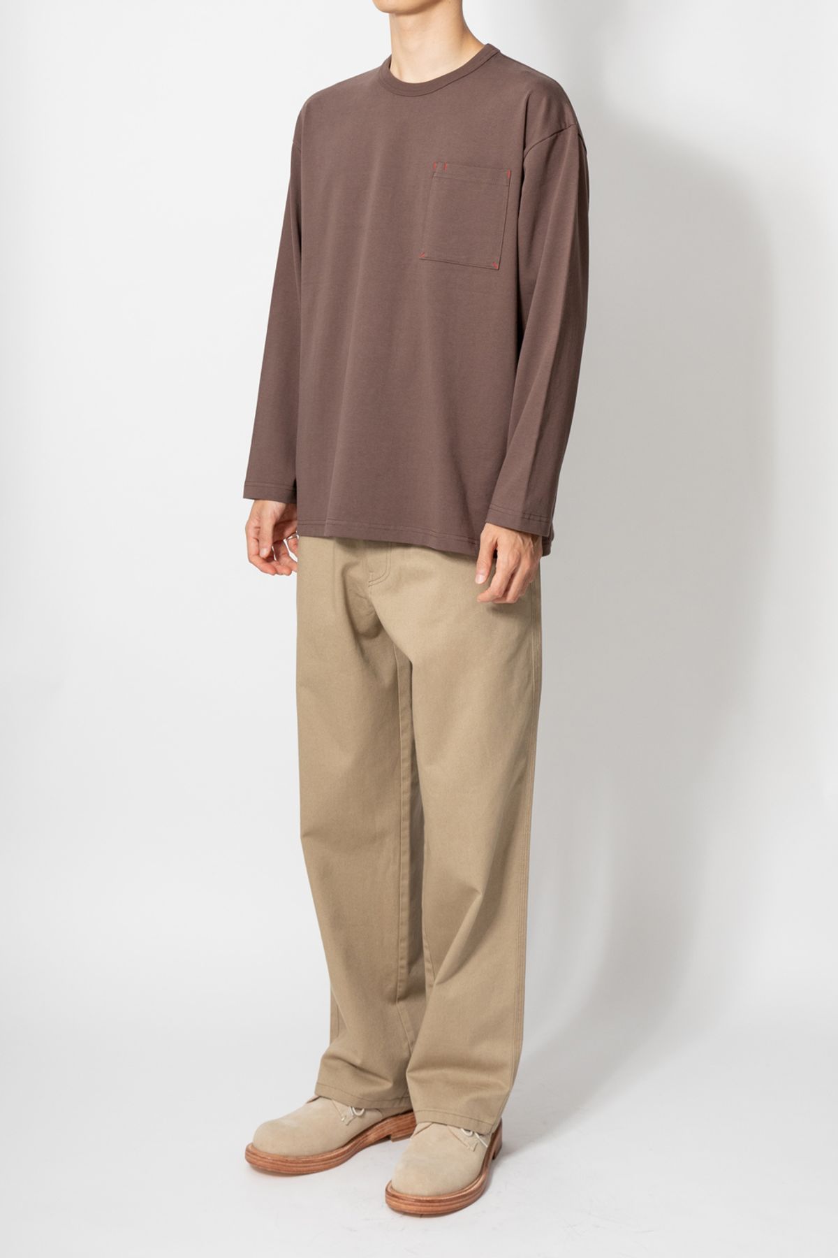 홀리선(HORLISUN) Lawrence Long Sleeve T-shirt Brown