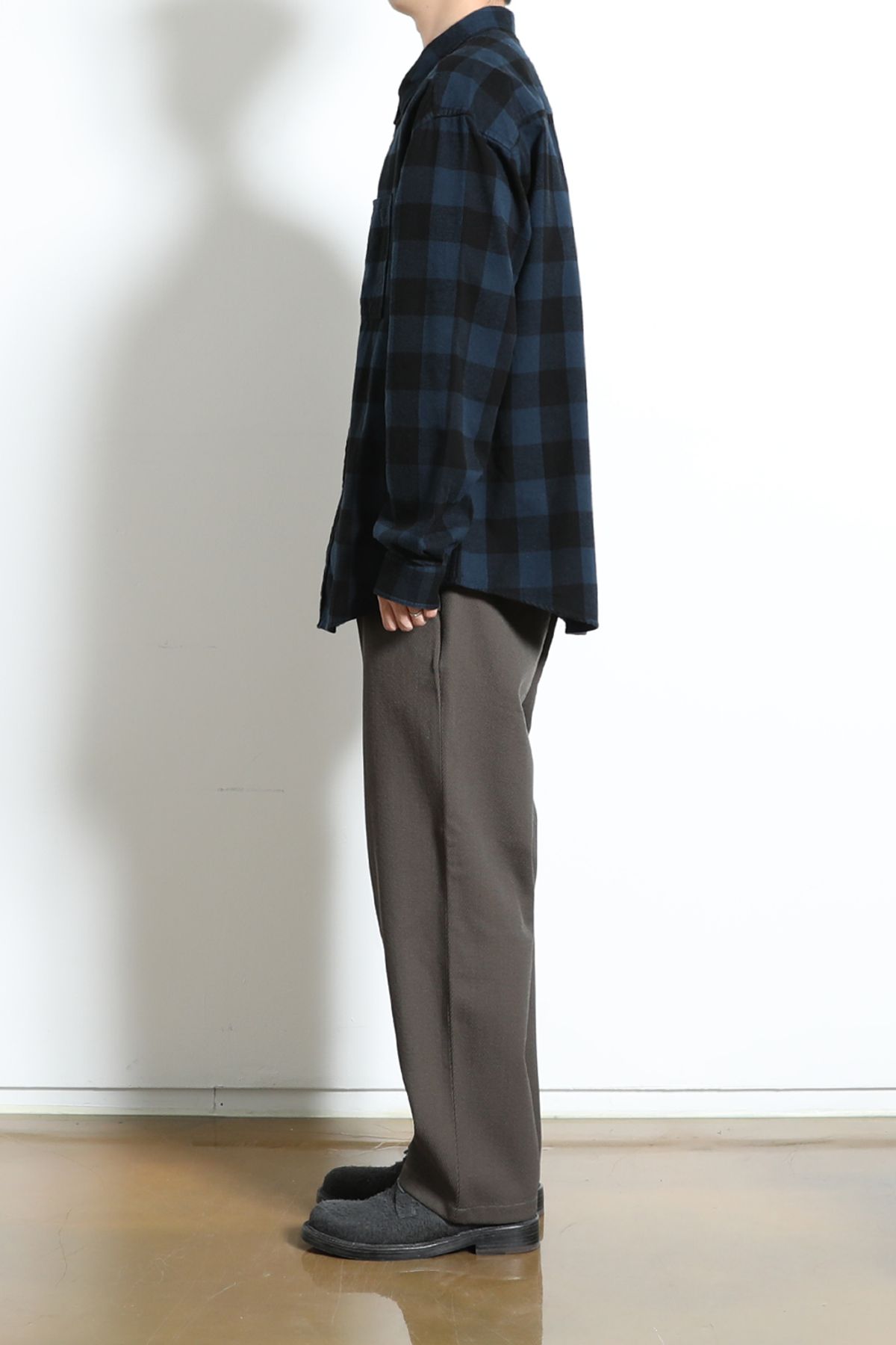 홀리선(HORLISUN) Madison Buffalo Check Shirt Navy