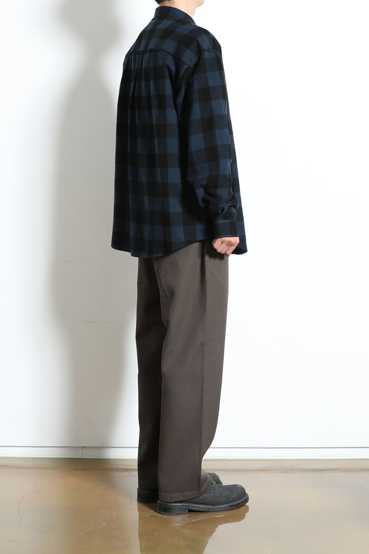 홀리선(HORLISUN) Madison Buffalo Check Shirt Navy