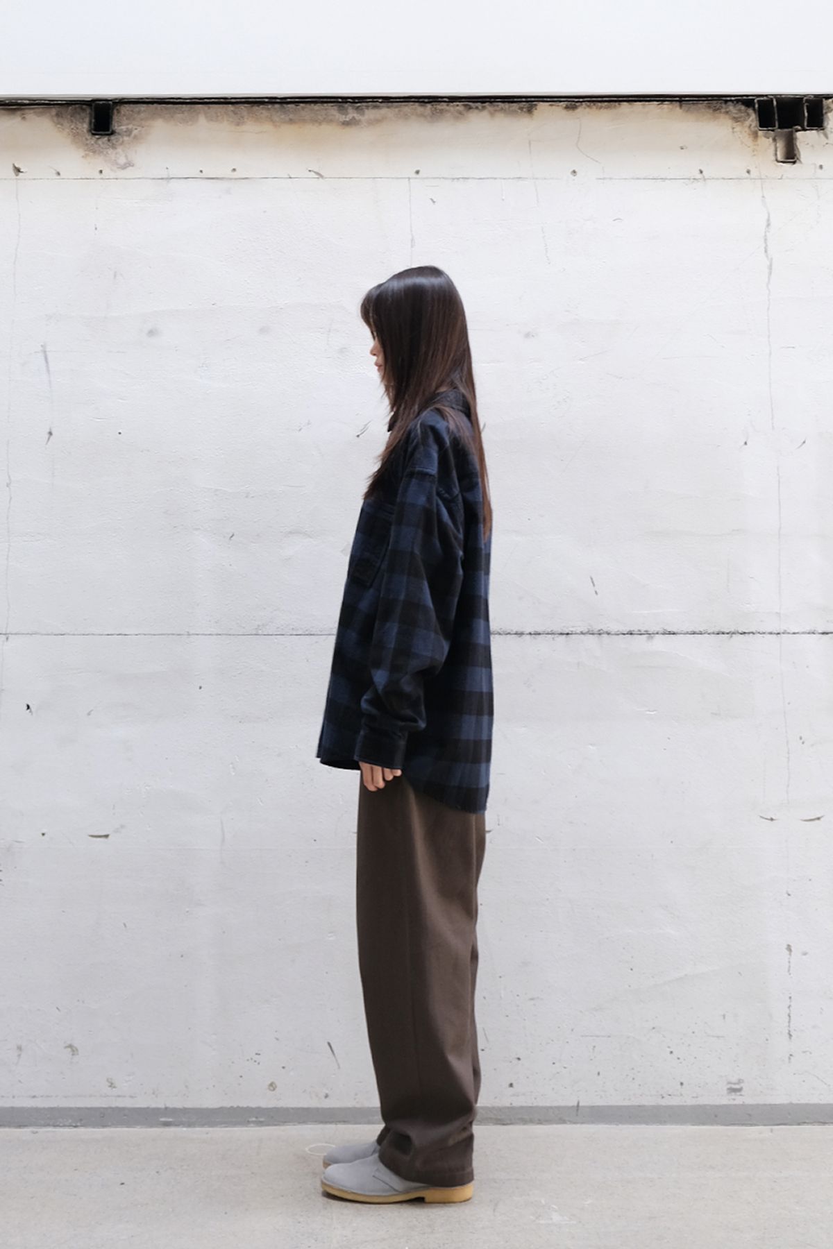홀리선(HORLISUN) Madison Buffalo Check Shirt Navy