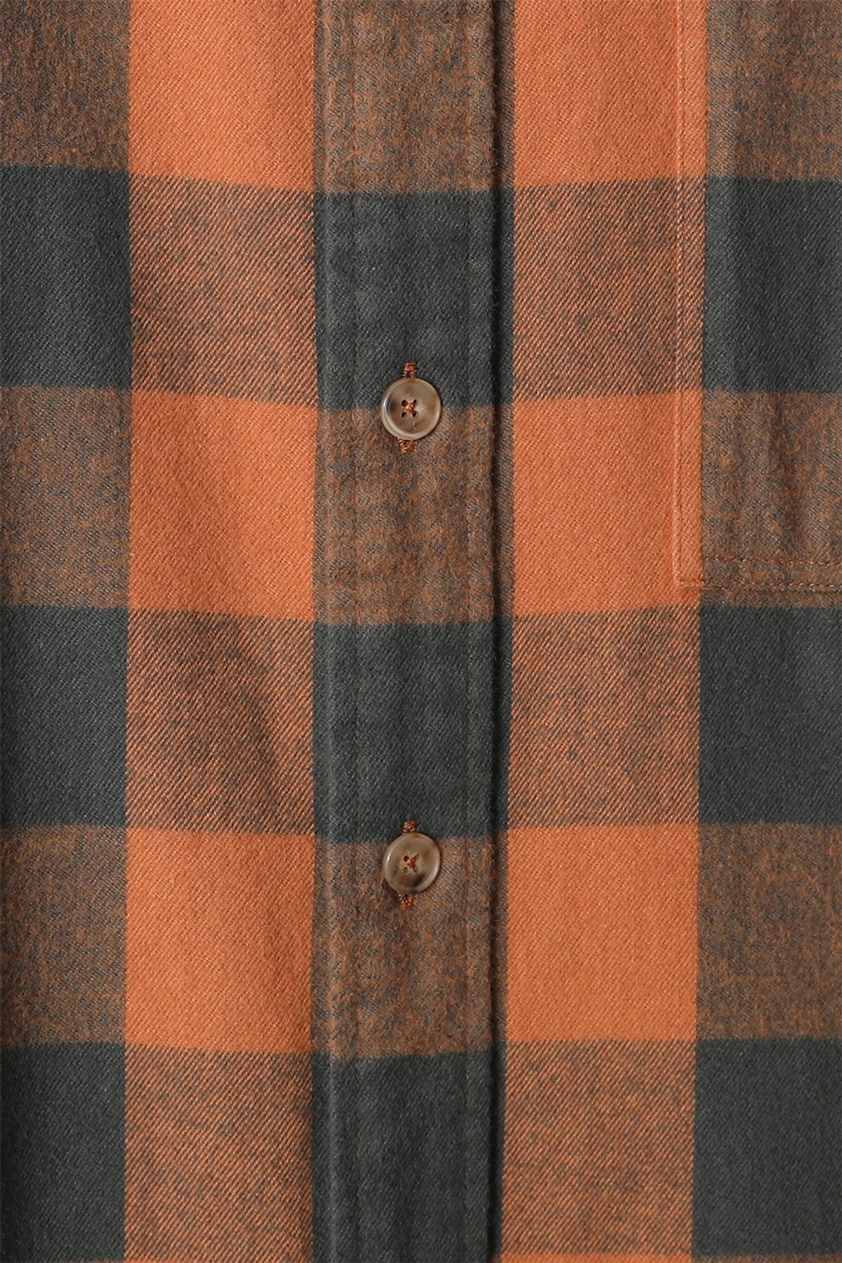 홀리선(HORLISUN) Madison Buffalo Check Shirt Orange