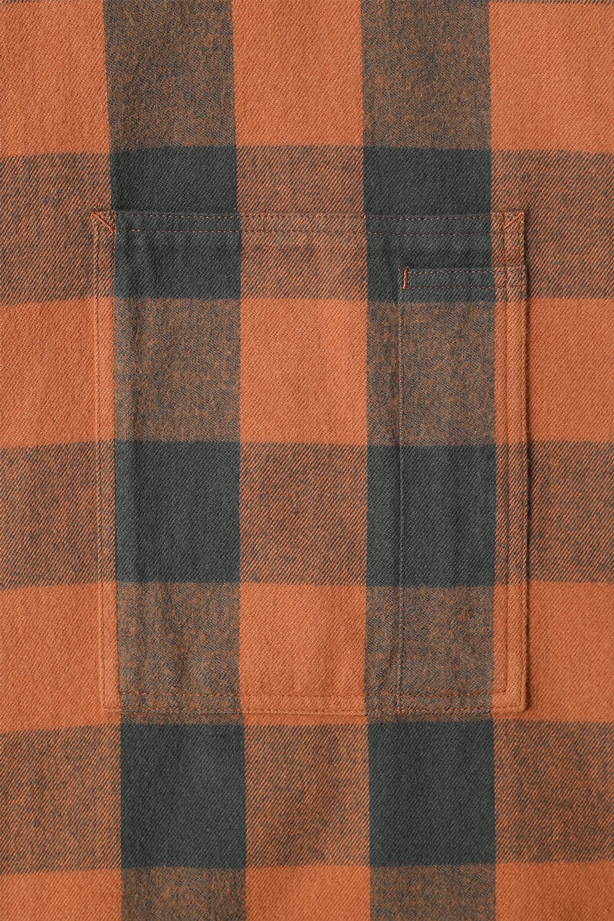 홀리선(HORLISUN) Madison Buffalo Check Shirt Orange