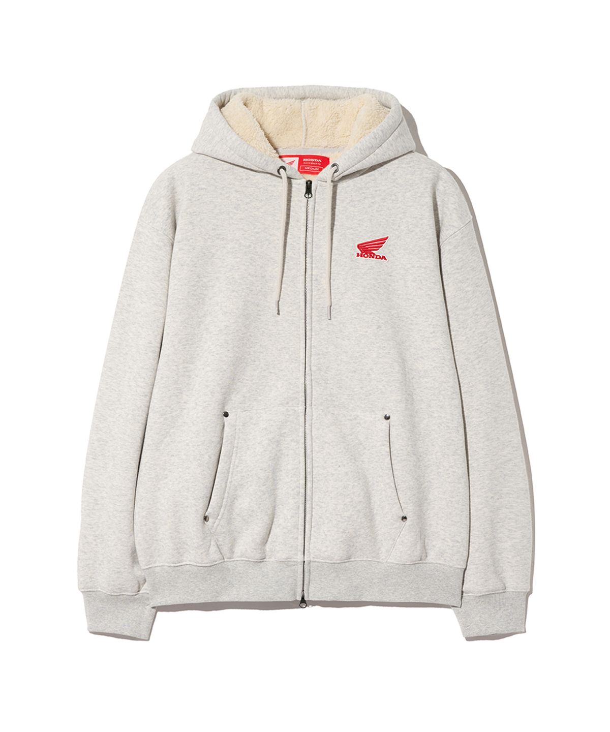 핍스 모터사이클(PHYPS MOTORCYCLE) Silky Boa Wing logo Hoodie Zip-up_Oatmeal