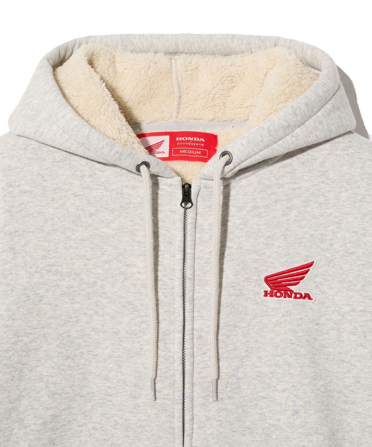 핍스 모터사이클(PHYPS MOTORCYCLE) Silky Boa Wing logo Hoodie Zip-up_Oatmeal