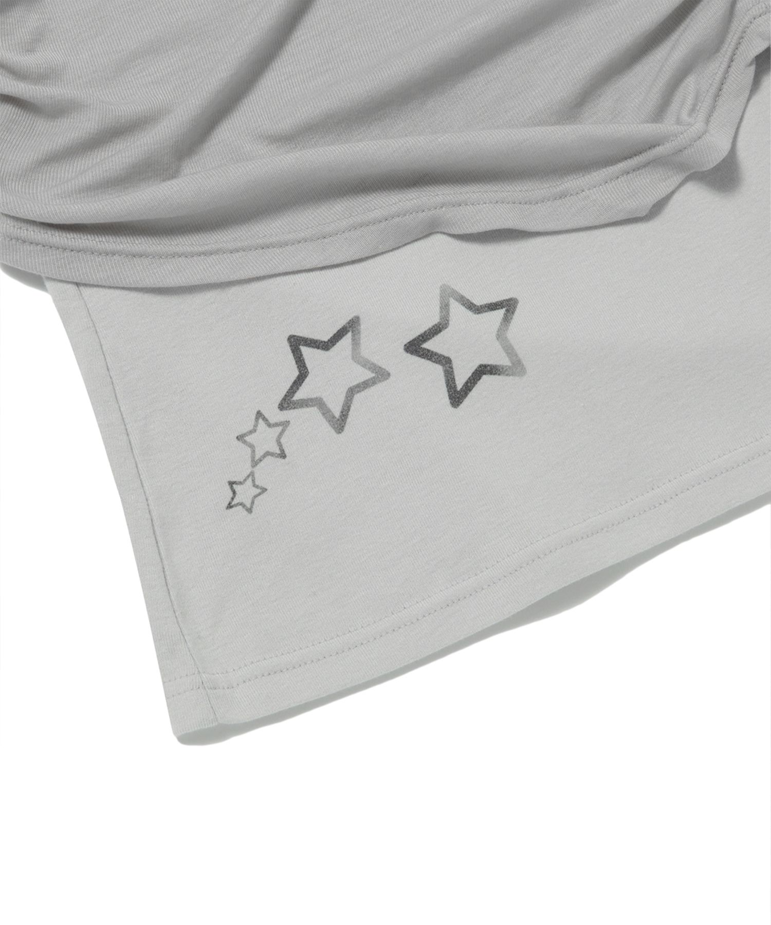 MUSINSA | HUG YOUR SKIN Layered Star T-Shirt (Grey)