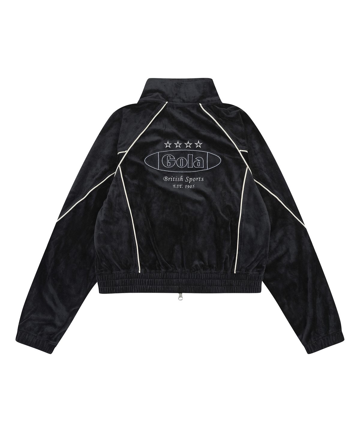 골라(GOLA) W LINE VELVET ZIP-UP [BLACK]