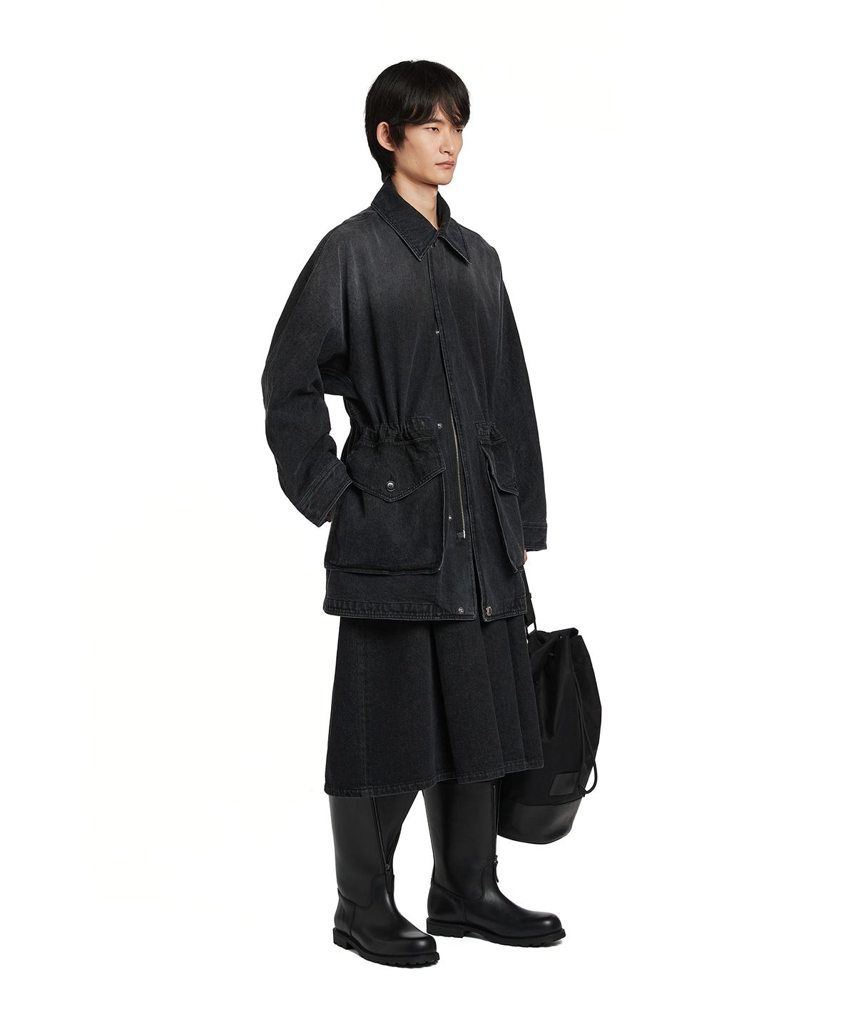 트렁크프로젝트(TRUNK PROJECT) Pleated Denim Pants_Black