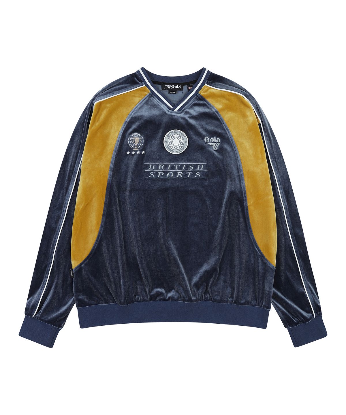 골라(GOLA) BLOCK VELVET TOP [BLUE]