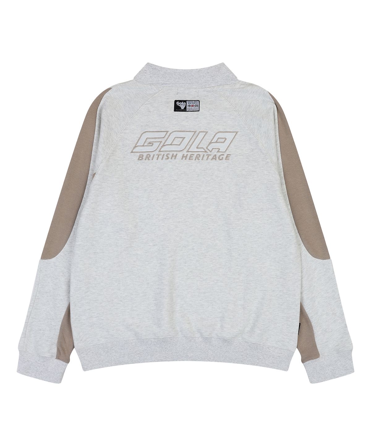 골라(GOLA) COLOR BLOCK COLLAR SWEAT SHIRTS [LIGHT GRAY]