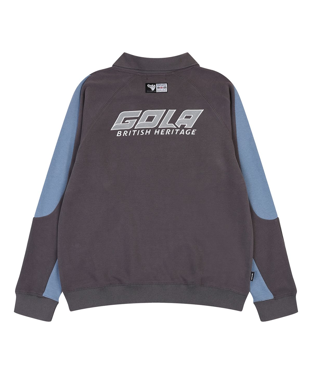 골라(GOLA) COLOR BLOCK COLLAR SWEAT SHIRTS [CHARCOAL]