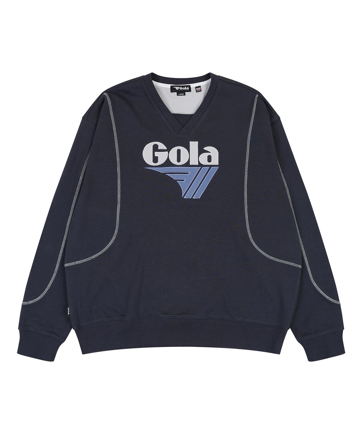골라(GOLA) COVER STITCH SWEAT SHIRTS [NAVY]