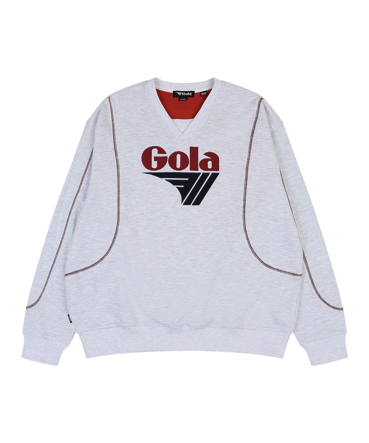 골라(GOLA) COVER STITCH SWEAT SHIRTS [LIGHT GRAY]