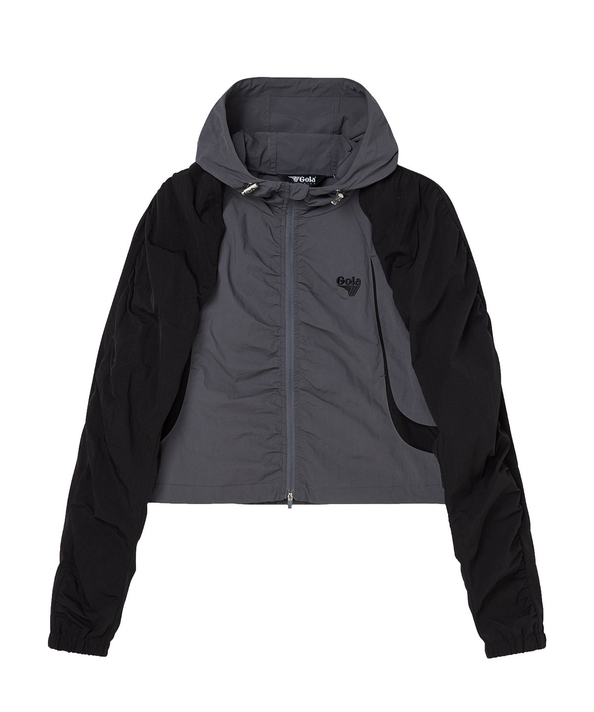 골라(GOLA) W ATHLETIC BOLERO WOVEN JAKET [CHARCOAL]