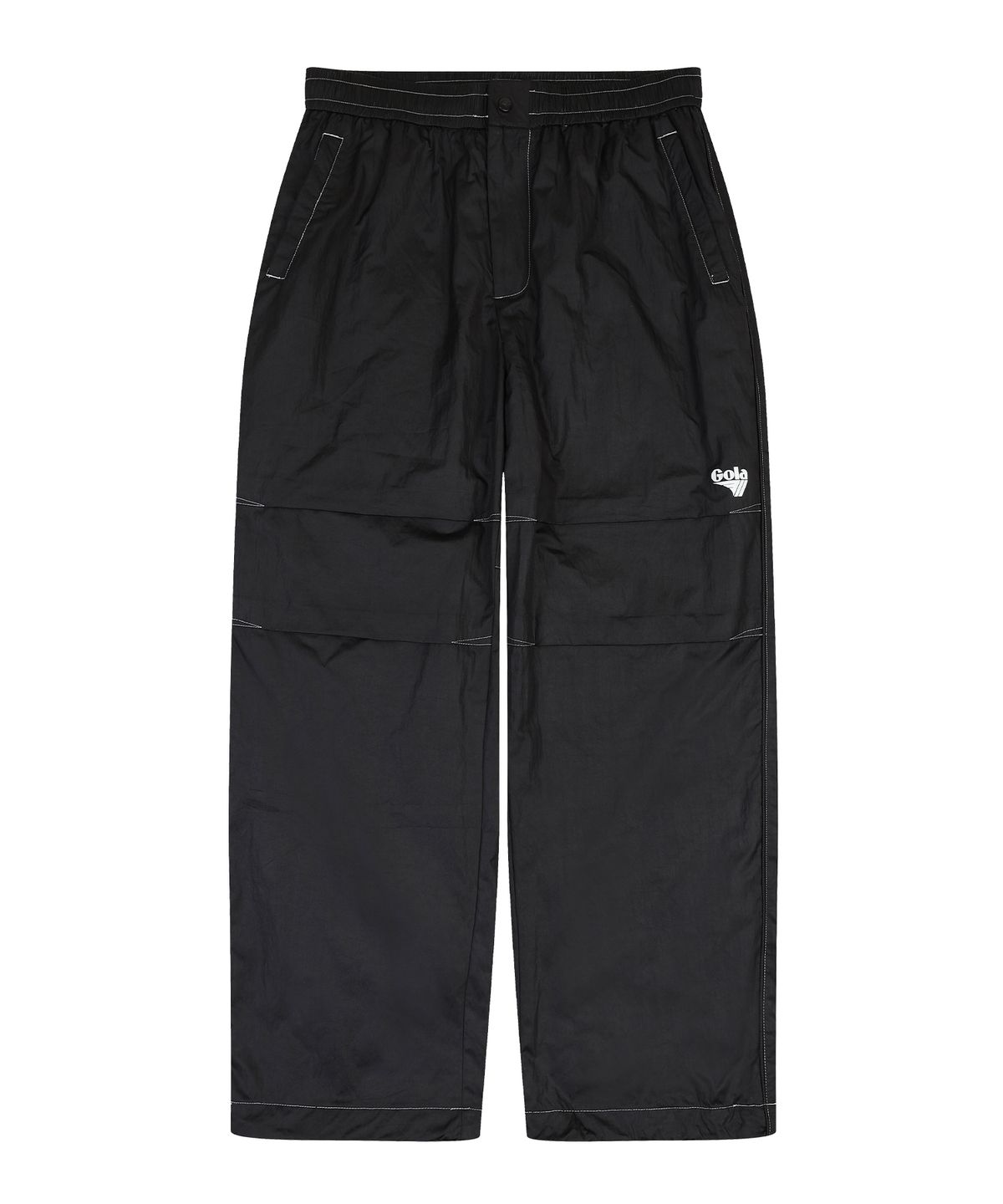 골라(GOLA) GLOSSY WOVEN PANTS [BLACK]