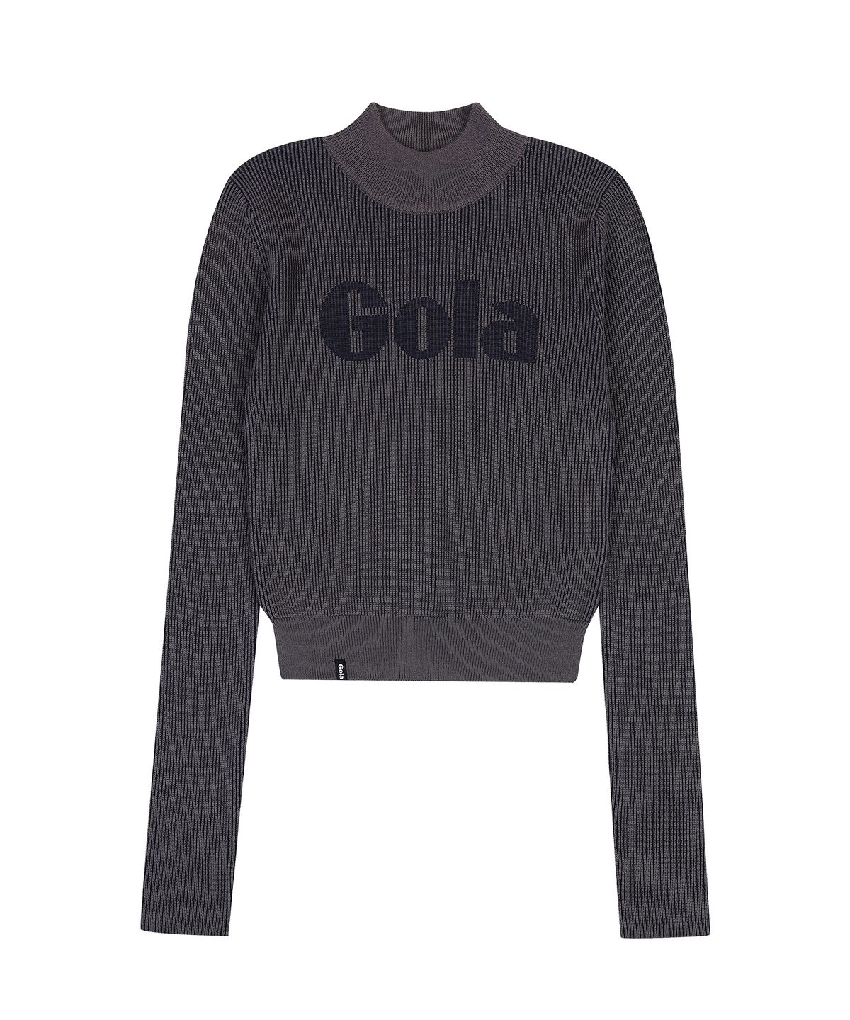 골라(GOLA) W TWO TONE KNIT PULLOVER [CHARCOAL]