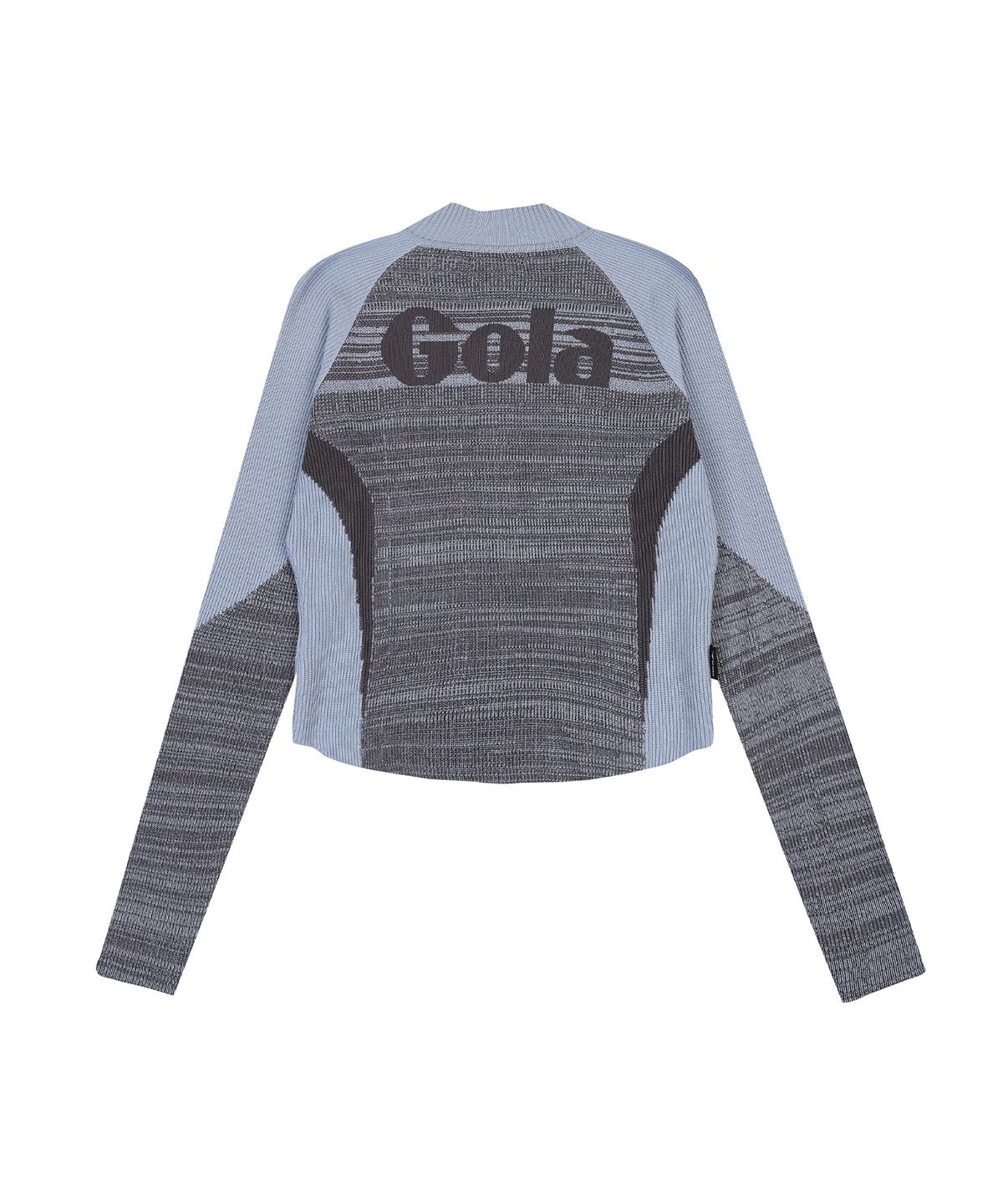 골라(GOLA) W SPORTY COLOR BLOCK KNIT ZIP-UP [SKY BLUE]