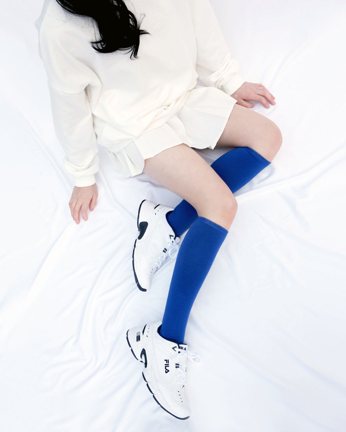 삭스에이(SOCKSA) [2PACK] 무지 형광 네온 니삭스 4색상
