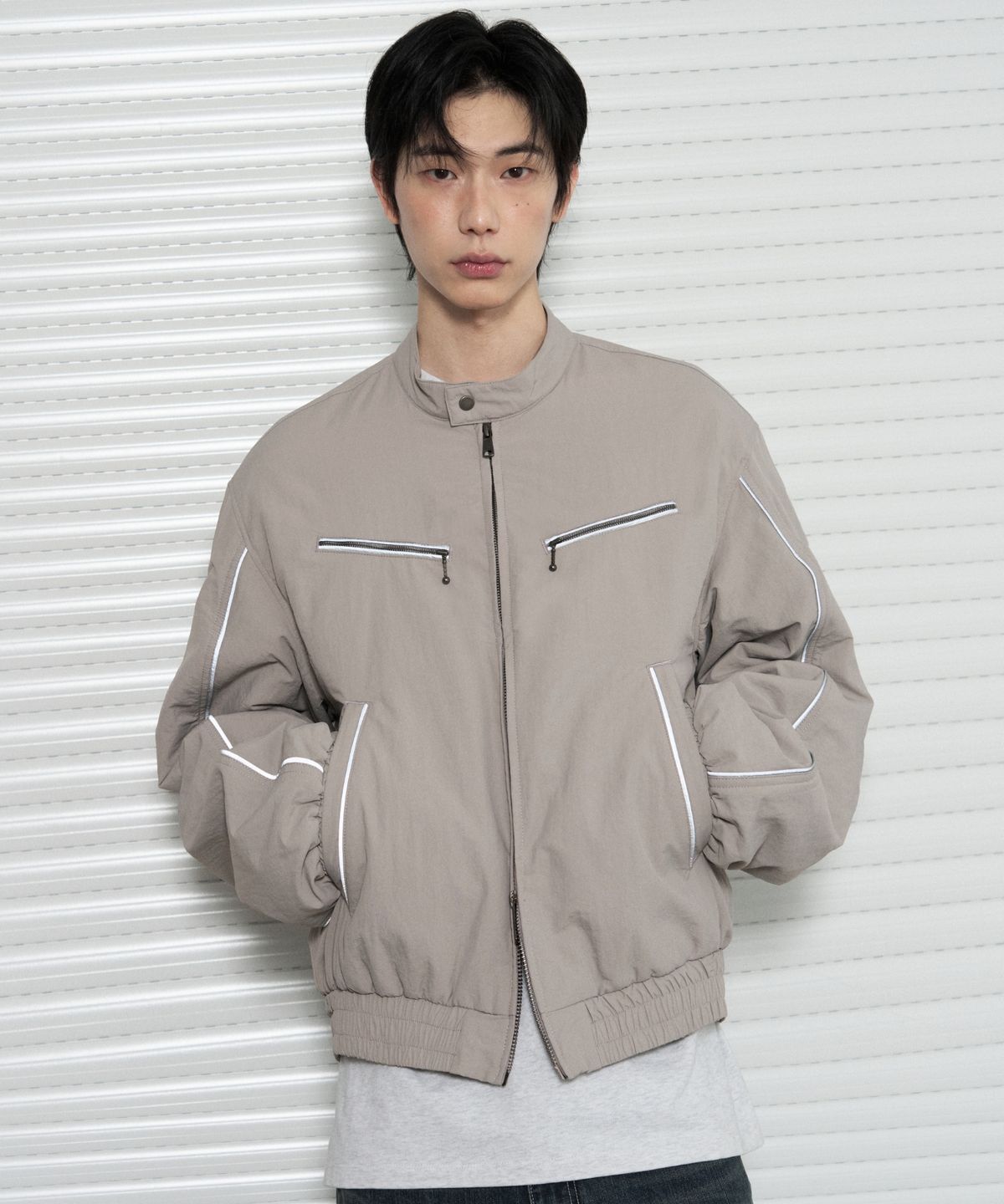 레더리(LEATHERY) 스플릿 나일론 자켓 [WARM GREY]