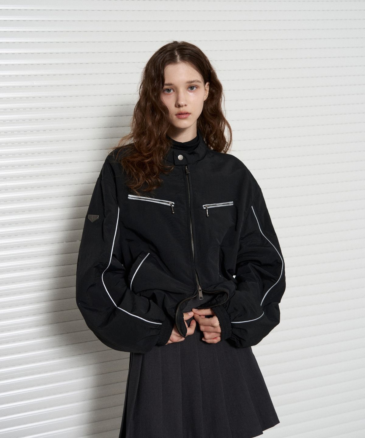 레더리(LEATHERY) 스플릿 나일론 자켓 [WARM GREY]