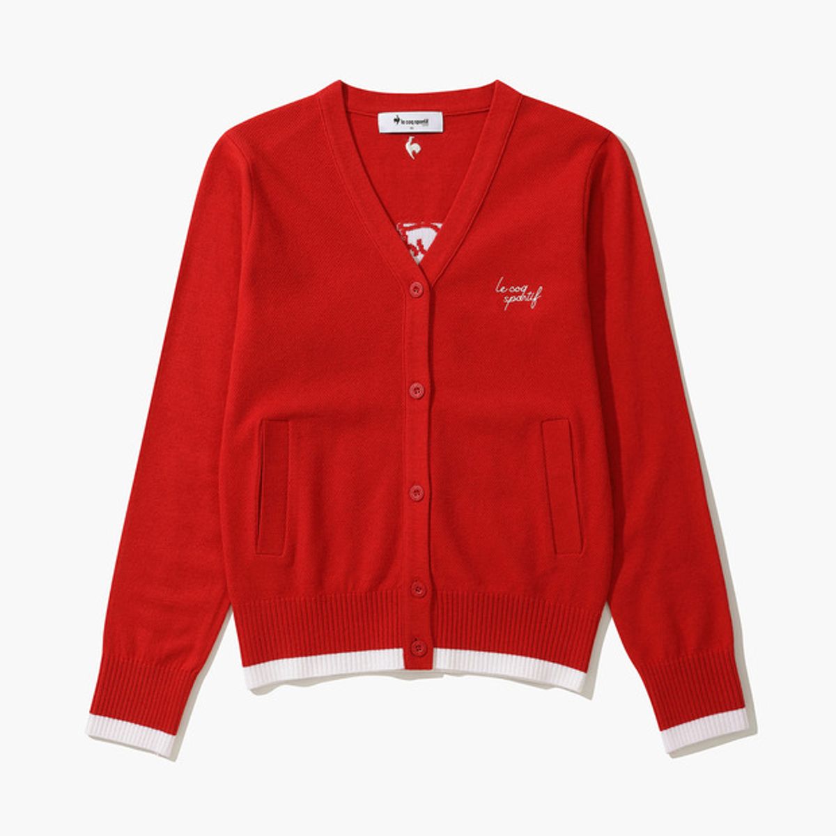 르꼬끄 골프(LECOQ GOLF) 여성 레터링 포인트 니트 가디건 (GP322LKC91)