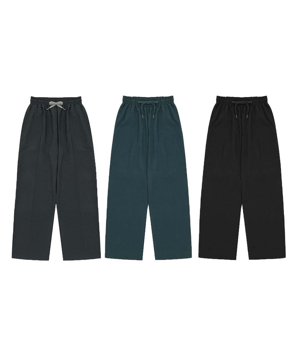 크레드먼스(CREEDMENS) 쿨링 밴딩 와이드 팬츠 (Green)