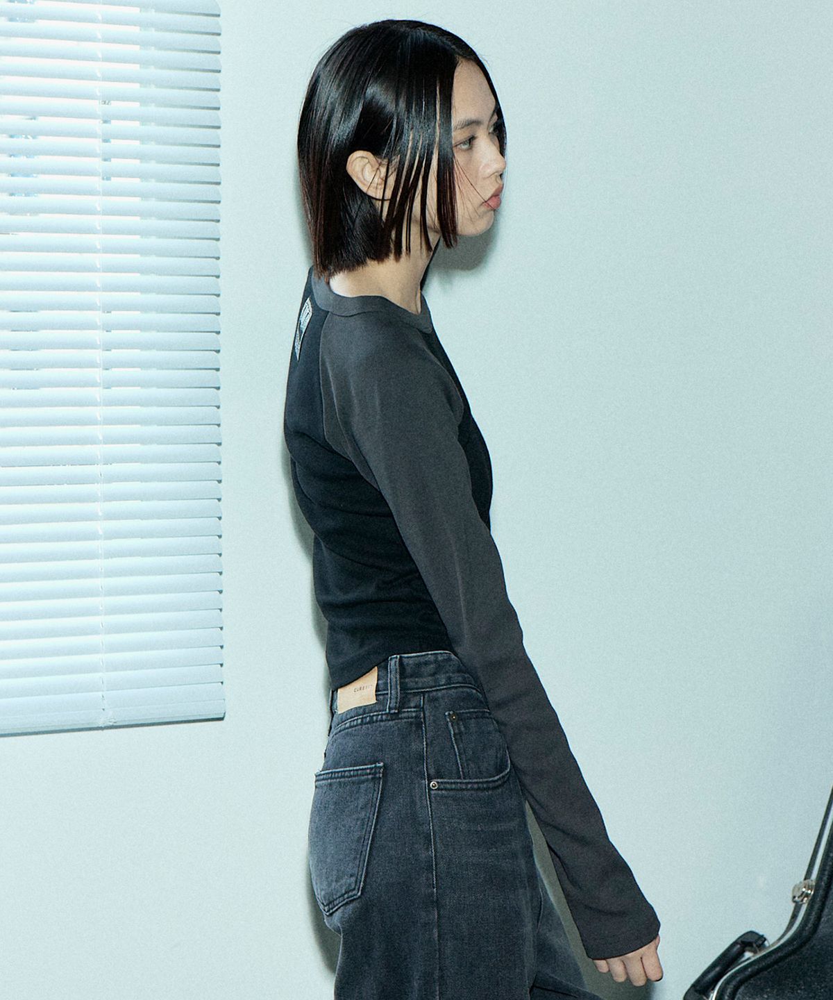 큐리티(CURETTY) C RAGLAN LONG SLEEVE T-SHIRT_BLACK