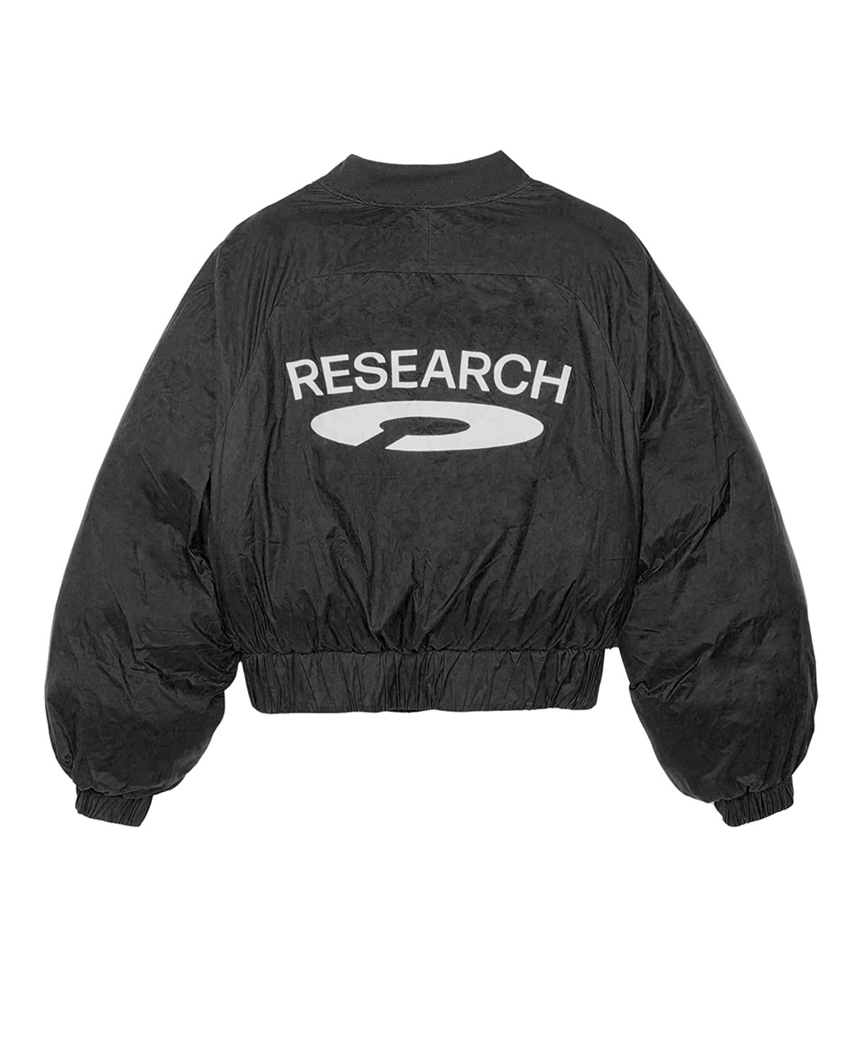 에프디알(FDR) Reversible Glossy Crop Short Puffer Black
