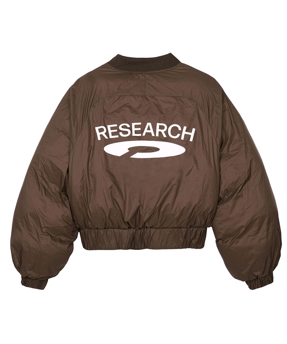 에프디알(FDR) Reversible Glossy Crop Short Puffer Brown