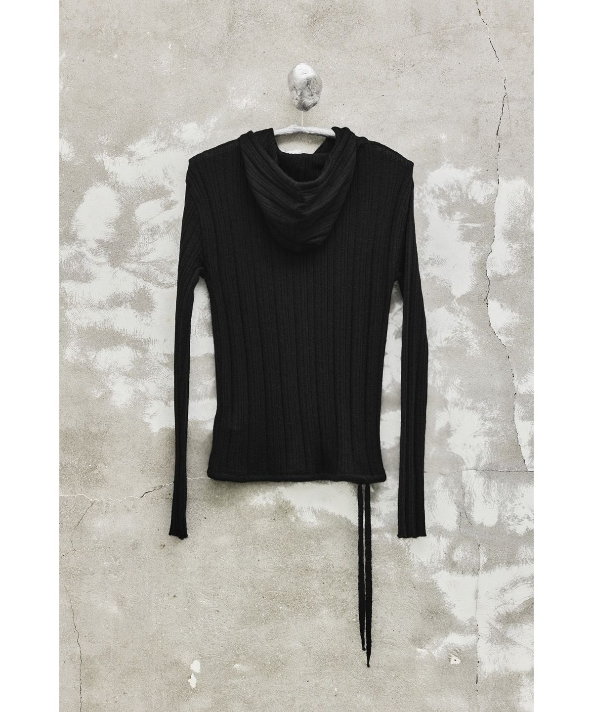 유스(YOUTH) Hooded Knit Top - Black