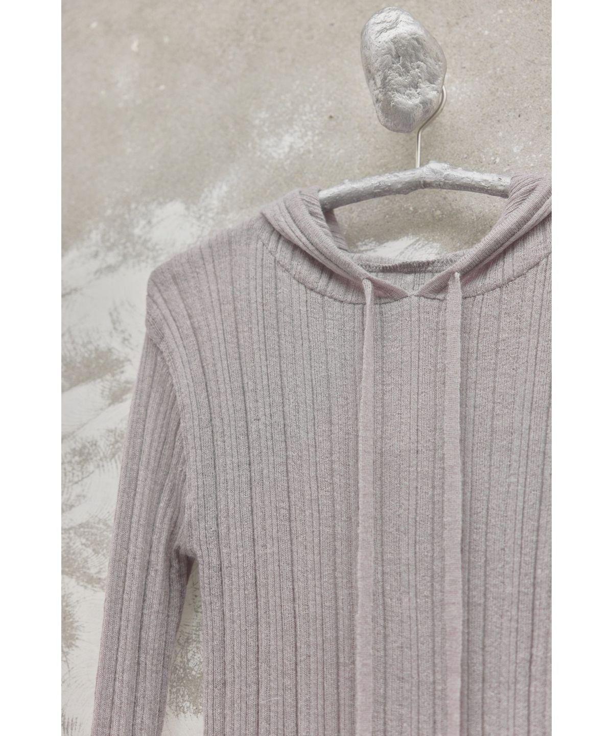 유스(YOUTH) Hooded Knit Top - Lavender