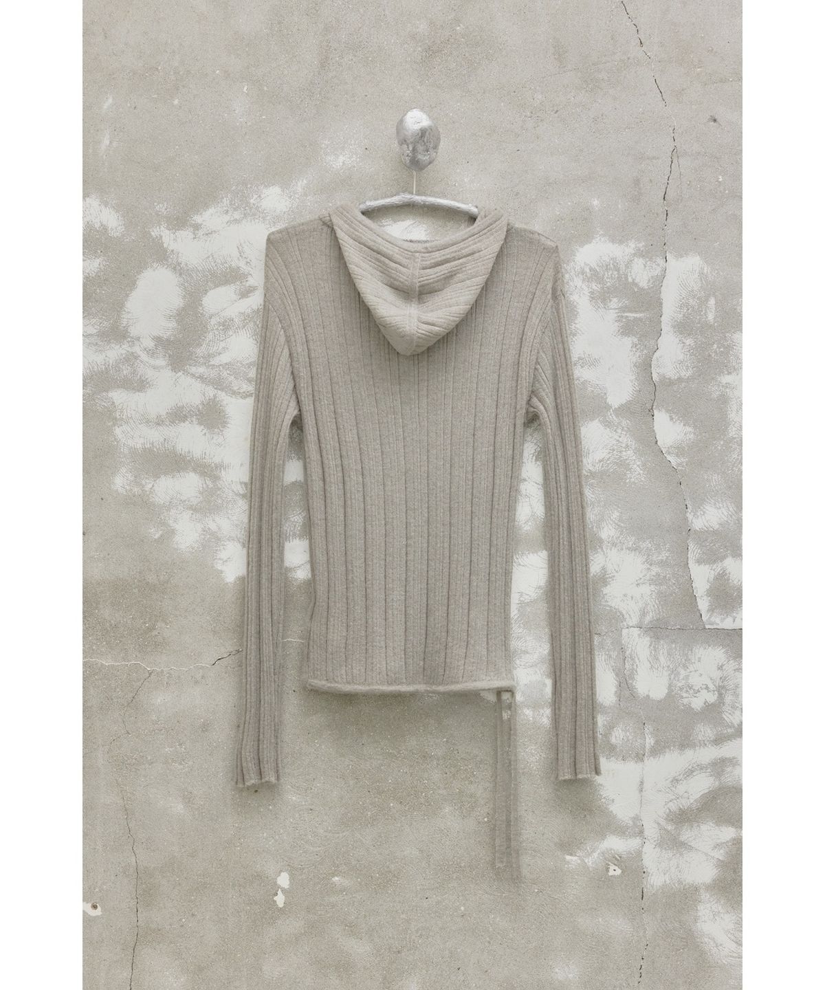 유스(YOUTH) Hooded Knit Top - Light Grey
