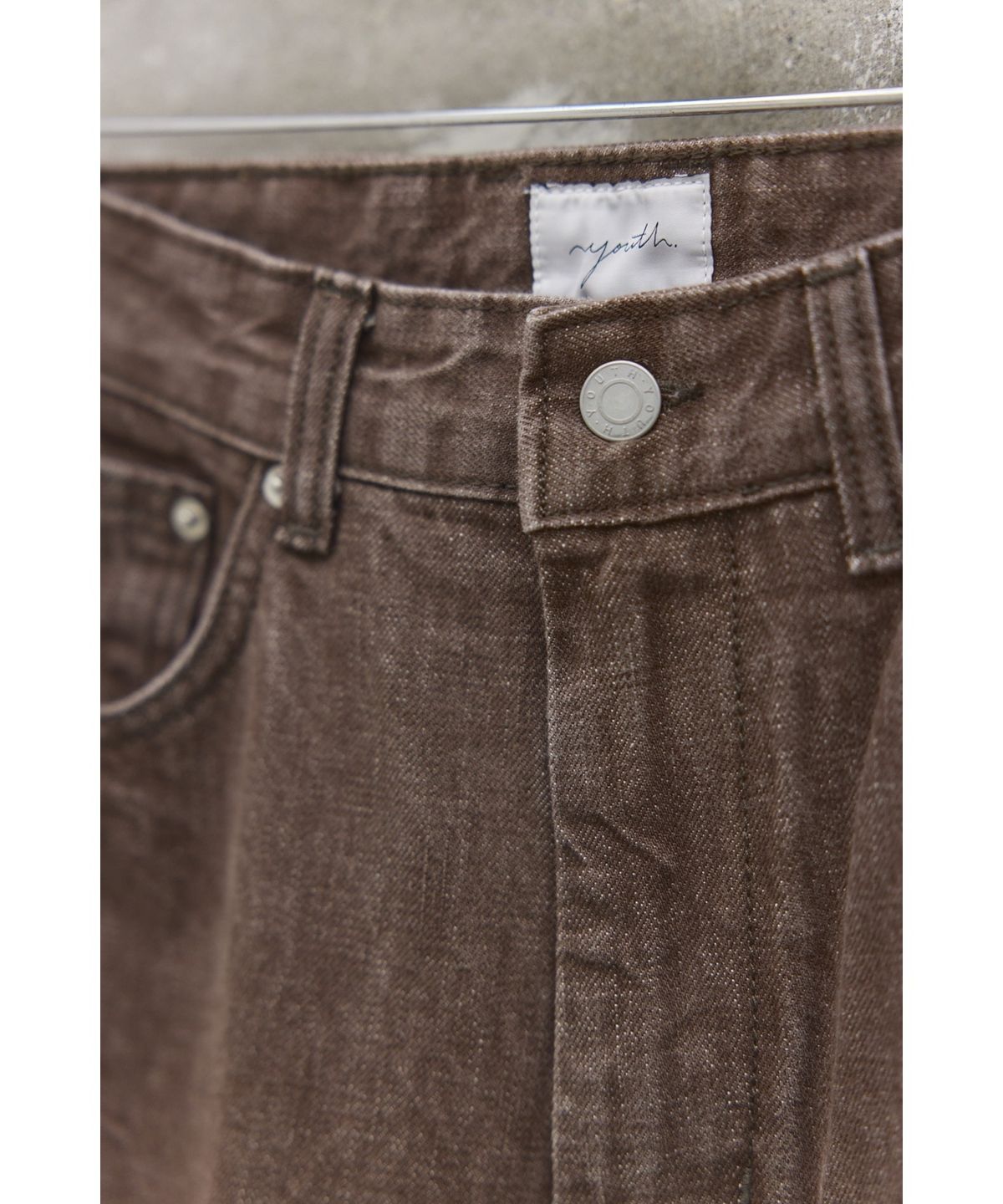 유스(YOUTH) Straight Denim Pants - Brown