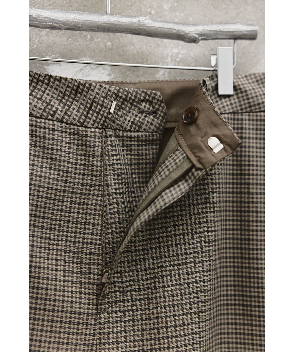 유스(YOUTH) Triple Stitch Wide Trousers - Brown check