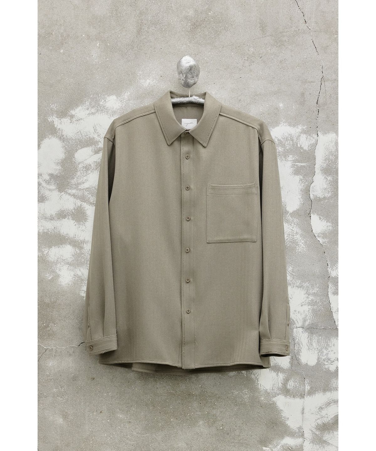 유스(YOUTH) Cut-off Loosed Shirt - Beige Herringborn