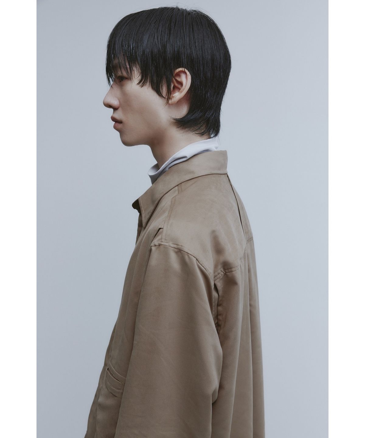 유스(YOUTH) Faux Suede Layered Shirt - Brown