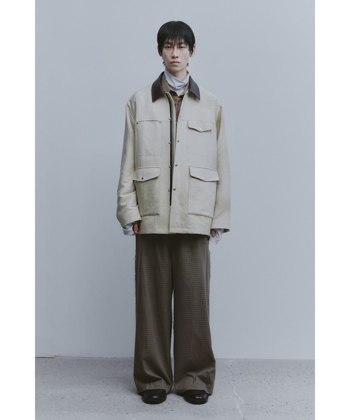 유스(YOUTH) Faux Suede Layered Shirt - Brown