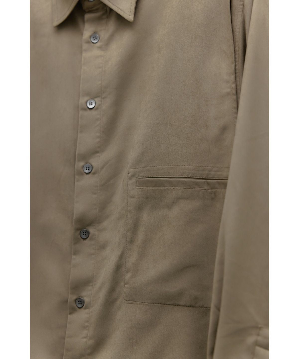 유스(YOUTH) Faux Suede Layered Shirt - Brown