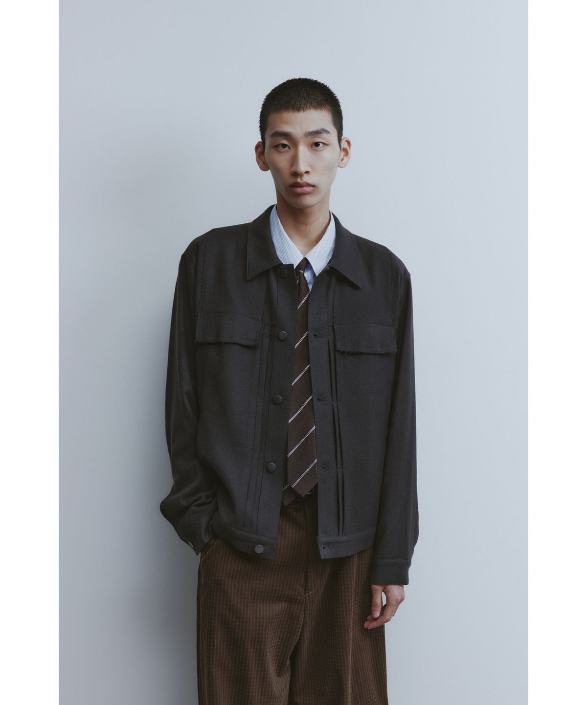 유스(YOUTH) Trucker Jacket - Charcoal Grey
