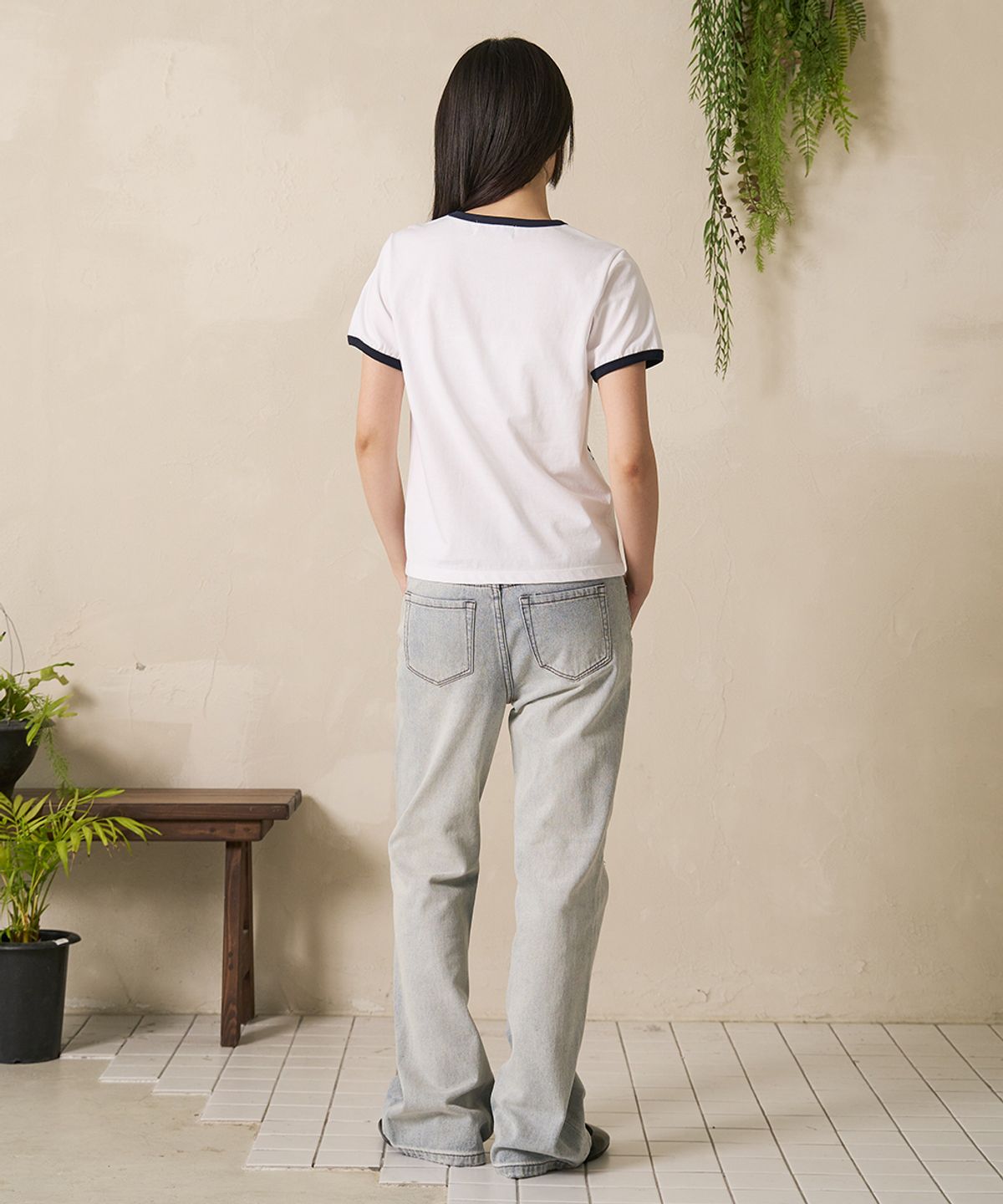에프디알(FDR) Womans Vintage Boots Cut Denim Jeans Blue