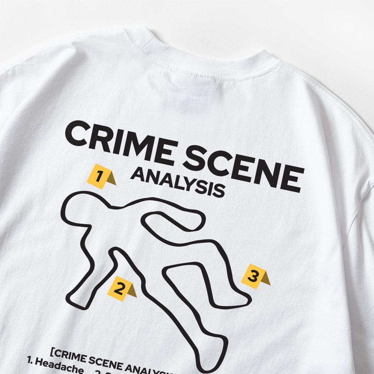 스플래시코드(SPLASHCODE) 반팔 티셔츠 화이트 - 크라임 씬(Crime Scene)