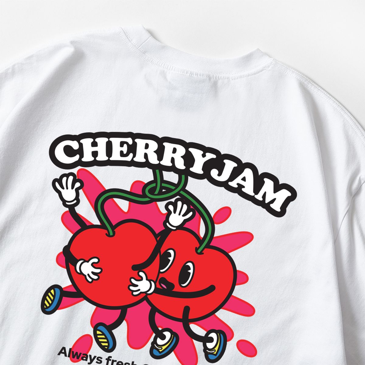스플래시코드(SPLASHCODE) 반팔 티셔츠 화이트 - 체리 쨈(Cherry Jam)