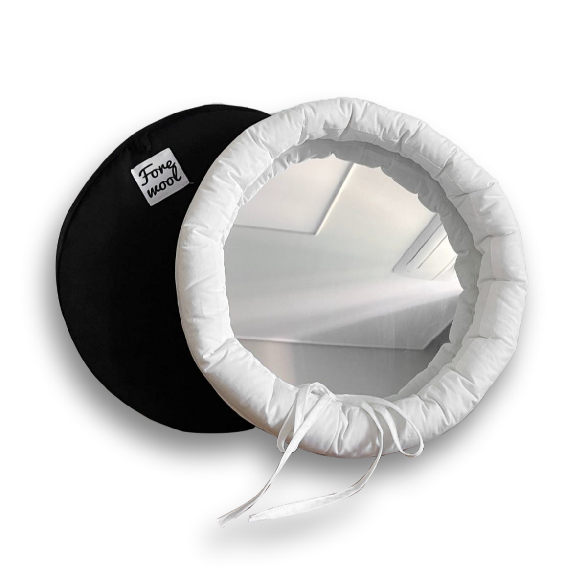 포레울(FOREWOOL) 패브릭 쿠션거울 White/ Black