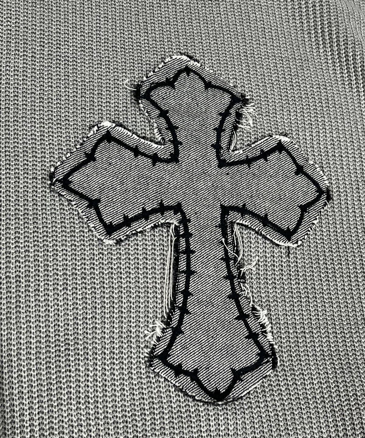 스케이터락(SK8ER ROCK) Classic Cross Pigment Oversized Knit ((Gray))
