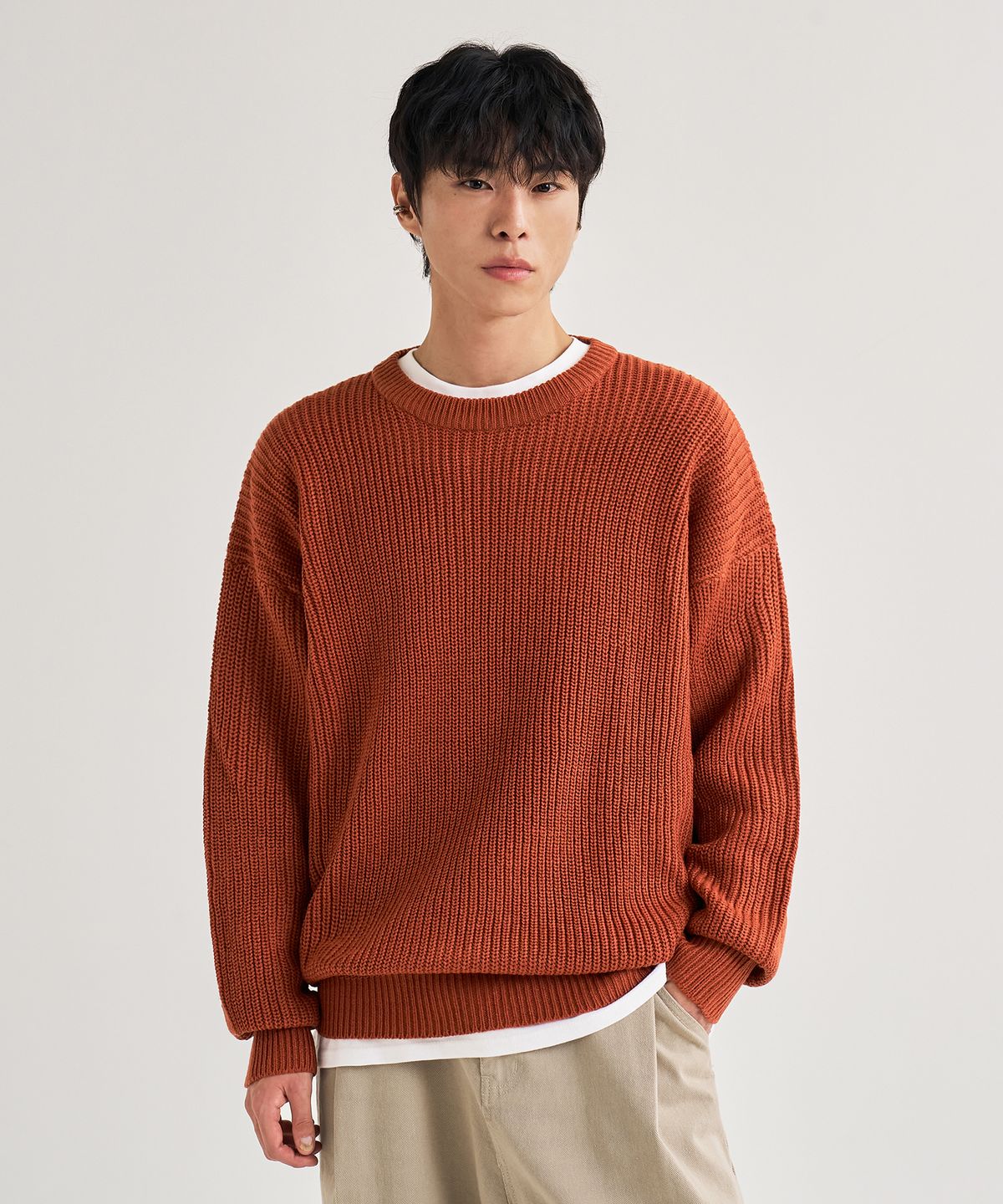 리메인세컨드(LEMAIN SECOND) 오버핏 볼륨 워셔블 크루넥 하찌 니트_9COLOR