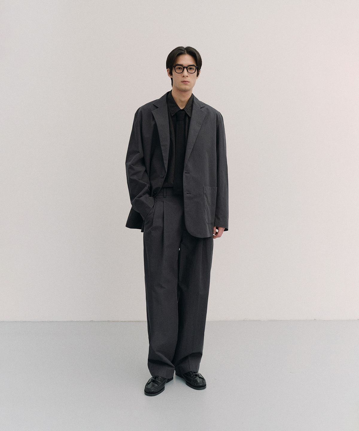 어나더 오피스(ANOTHER OFFICE) Bonjour Single Jacket (Almost Black)